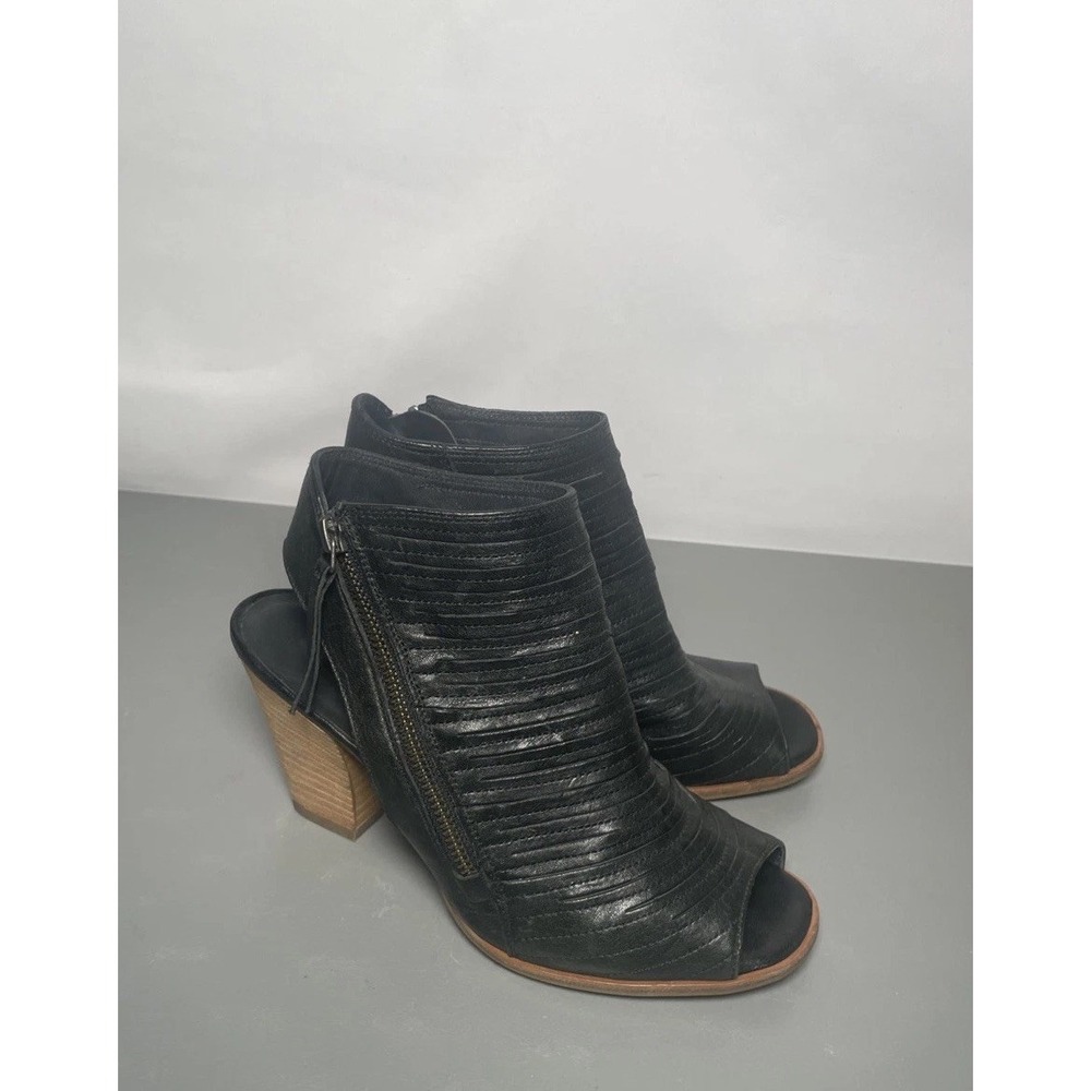Paul Green Cayenne Women's Peep Toe Booties US 7 /Uk 4.5 Black Leather